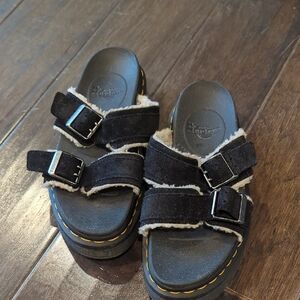 Doc Martens Myles Fur Lined Buckle Slides